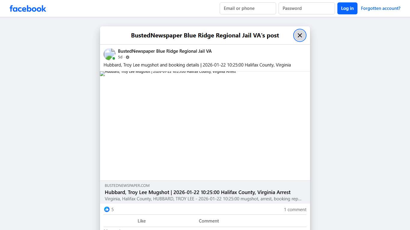 Hubbard,... - BustedNewspaper Blue Ridge Regional Jail VA Facebook