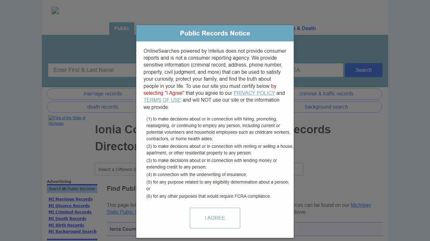 Ionia County, Michigan Public Records Directory